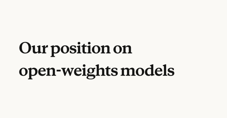 Anthropic position on open-weights models — official newsroom card