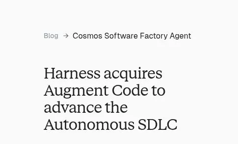 Harness announcement of selected Augment asset acquisition