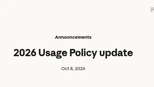 Anthropic usage policy announcement dated October 8