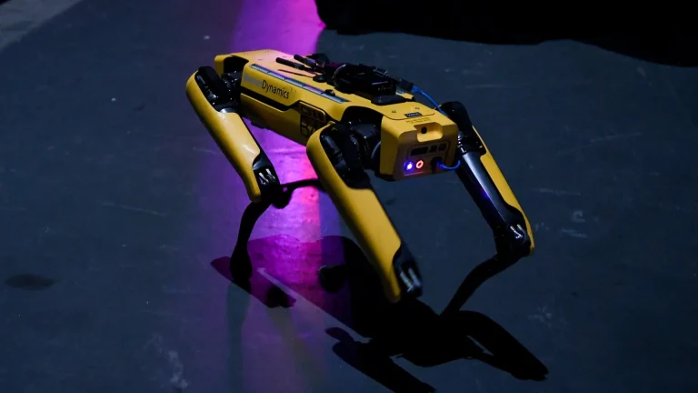 Boston Dynamics SpotMini robot backstage at Web Summit in 2019