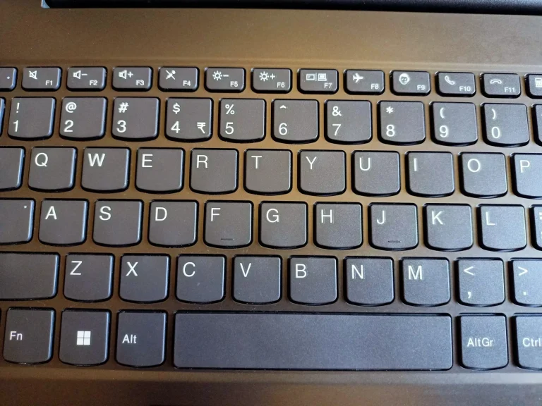 Close view of a black laptop keyboard