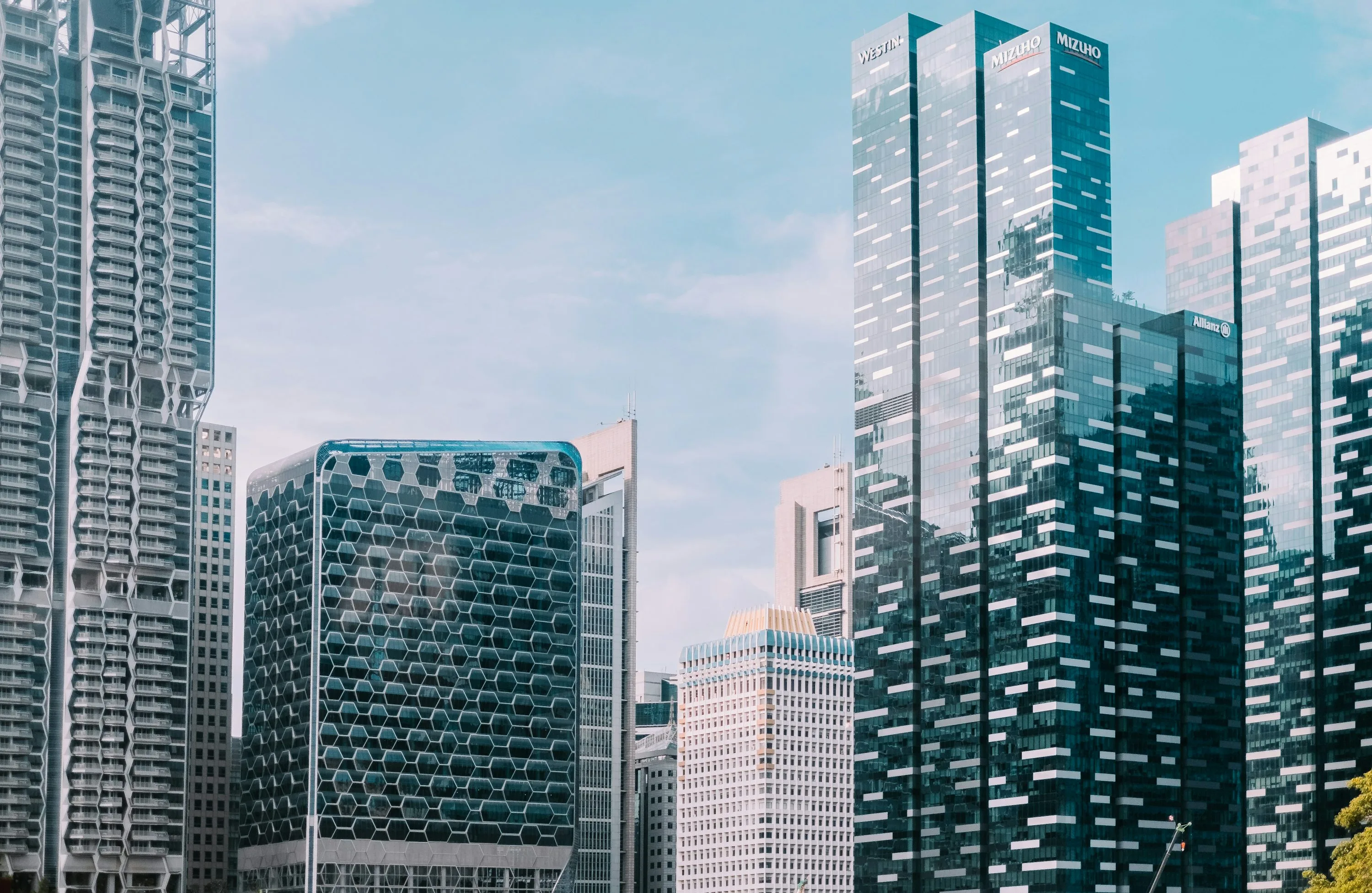 Glass office towers and buildings in Singapore’s downtown skyline