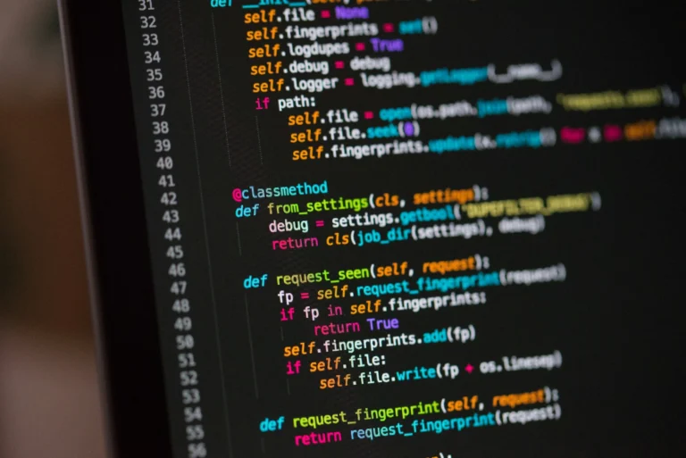 Close up of colorful Python code on a computer screen