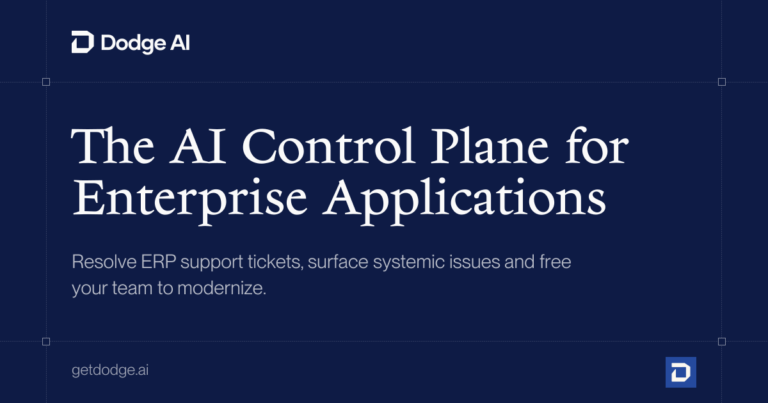 Dodge AI official product artwork describing its enterprise application control plane