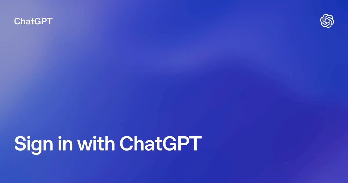 Official OpenAI artwork for Sign in with ChatGPT on a blue background