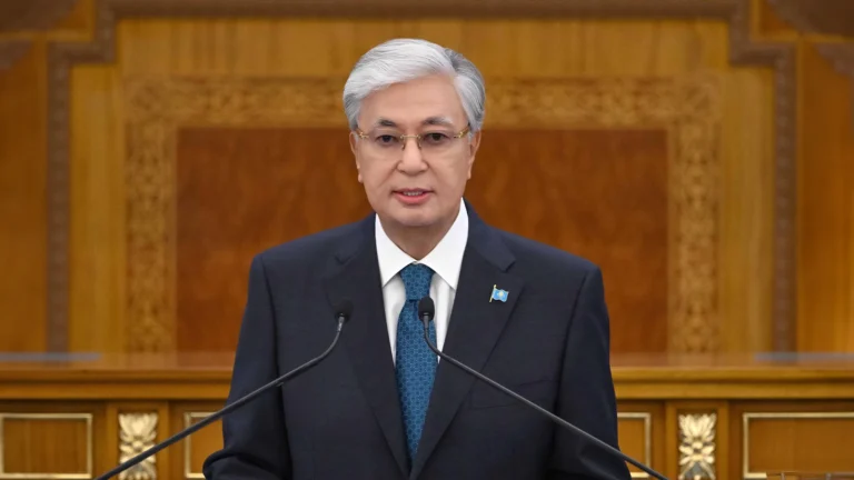 President Tokayev speaking during his September 2025 address