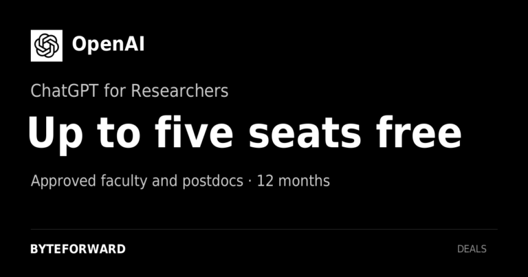 Apply for a free year of ChatGPT for Academic Researchers
